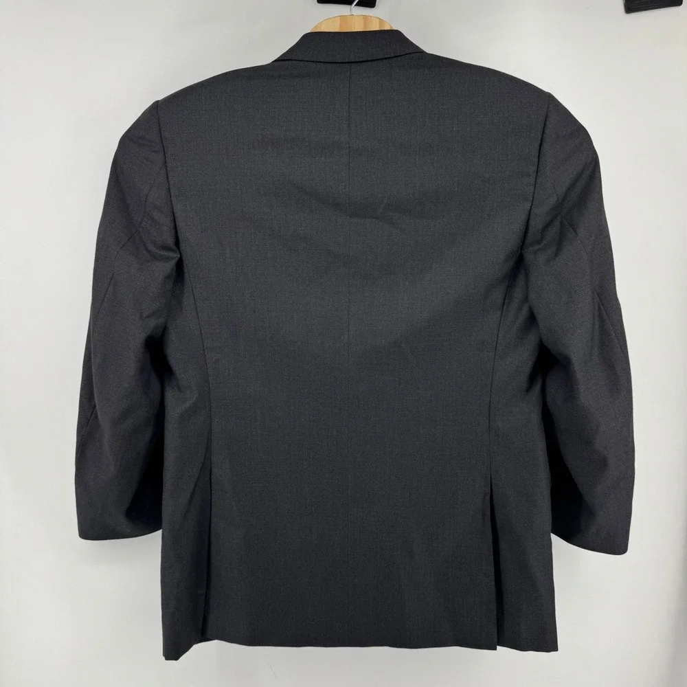 Canali Mens Charcoal Gray 100% Wool 2 Button Blazer Sport Coat Italy 50R US 40R